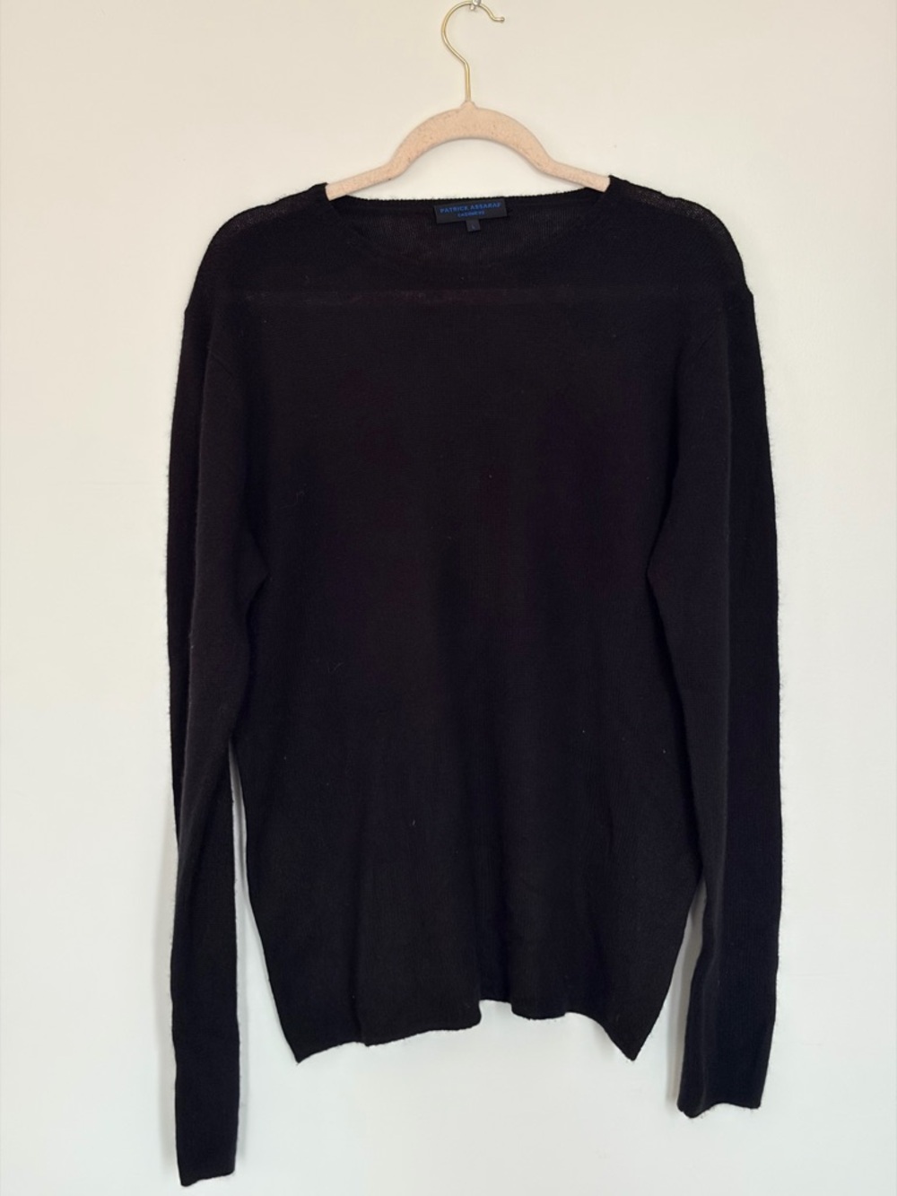 Patrick Assaraf Cashmere Black Men’s Crewneck Sweater - L